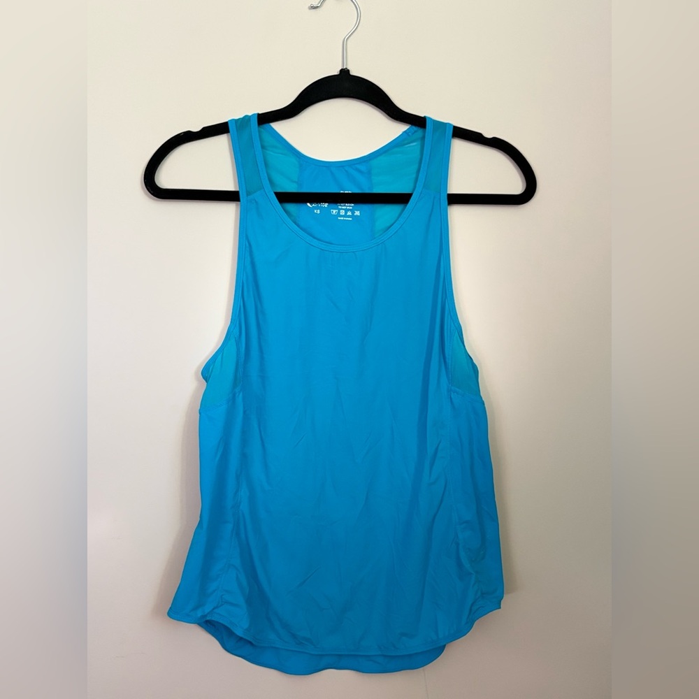 Zyia Active Athletic Tank Top – XS – Peacock Blue Mesh Racerback